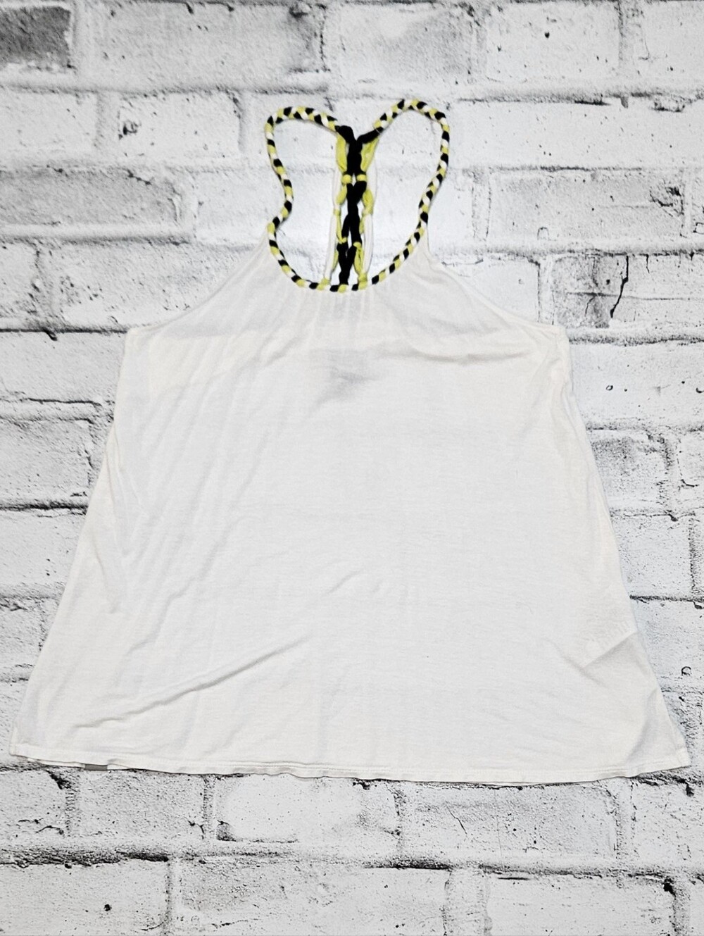 Bench White Braided Strap Racerback Tank Top Flowy Sleeveless Size Small